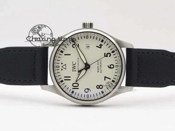 MIROTIME 0517 Mark XVIII IW327002 SS Mk Maker Best Edition White Dial On Black Leather Strap A SunProtective 7298